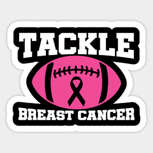 Tackle Breast Cancer Football Sport Awareness Support Pink Ribbon Sticker